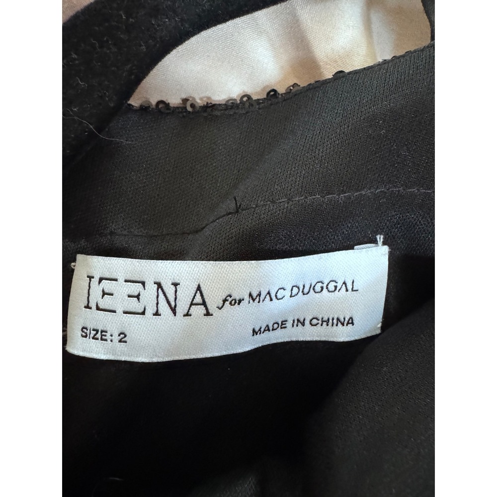Ieena for Mac Duggal Black Sequin Tulle High Low Gown Dress Womens 2 - Picture 7 of 11